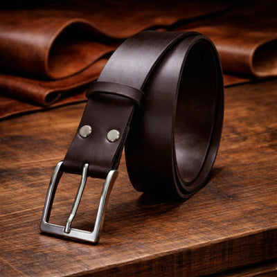 Ceinture Homme en Cuir Véritable - Marron Foncé – CraftPoint