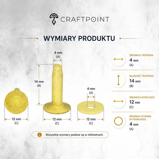 Nity mosiężne 14/20mm – CraftPoint