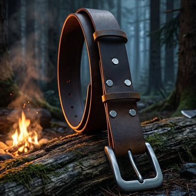 Ceinture en cuir véritable Buffalo : modèle Bushcraft – 3,5-4 mm – CraftPoint