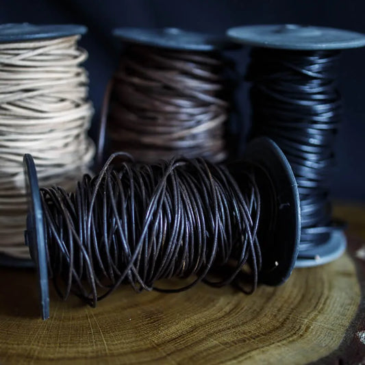 Rzemień skórzany 2/3/4/5mm okrągły 100cm - Naturalny – CraftPoint