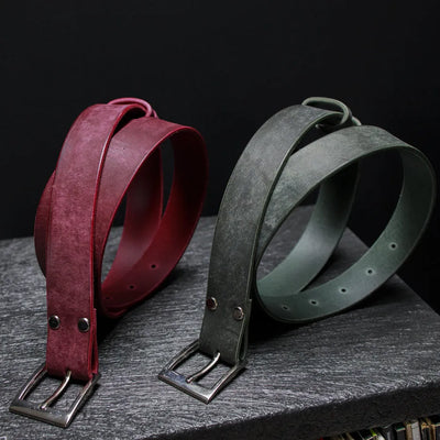 Ceinture homme en cuir Maya - Green/Bordo – CraftPoint