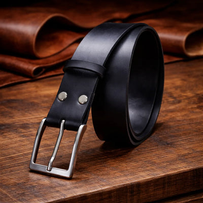 Ceinture homme en cuir véritable - Noir – CraftPoint