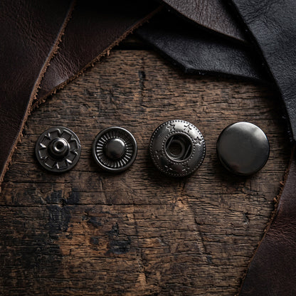Boutons-pression 15mm - gun black - 10 ensembles – CraftPoint
