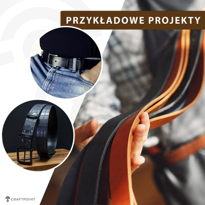 Pas ze skóry naturalnej 2,0-2,5mm, 140cm, 15-80mm - Czarny – CraftPoint